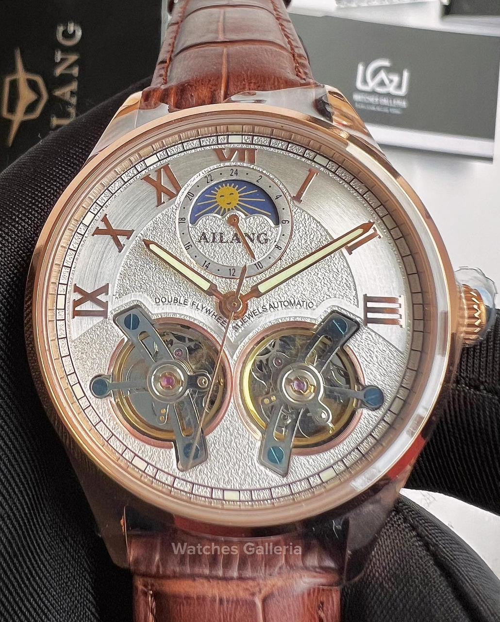 Ailang Double Flywheel Automatic (White/Brown) AL8822