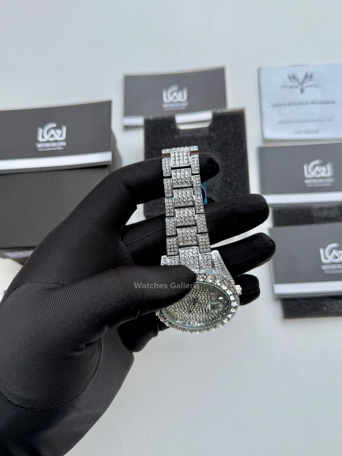 Miss Fox Iced Out Royal Oak Quartz (Silver) MFV332 Watches Galleria