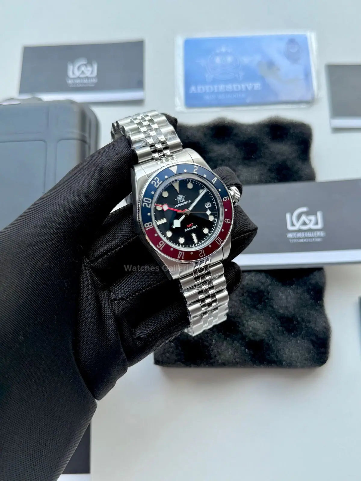 Addiesdive Black Bay GMT Pepsi Quartz (Black) AD2044 Watches Galleria