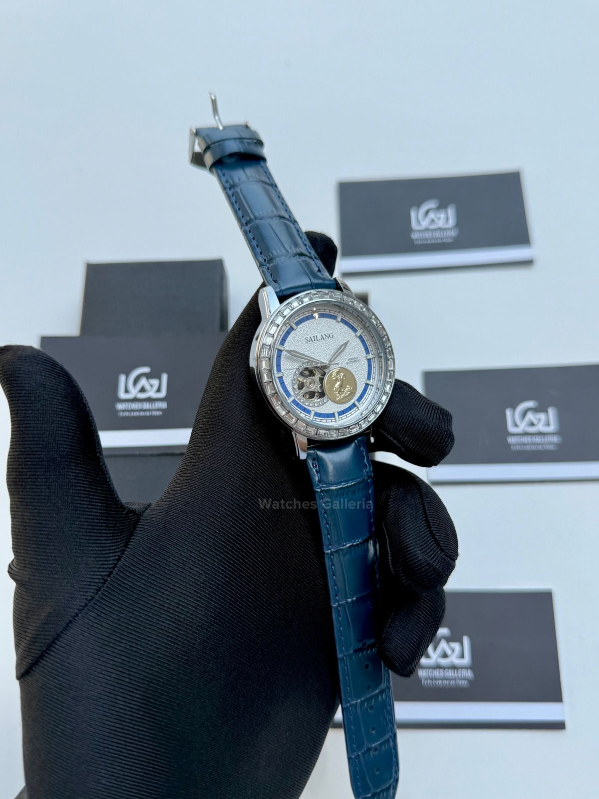 Sailang Open Heart Watch Automatic (Blue) 6603C Watches Galleria