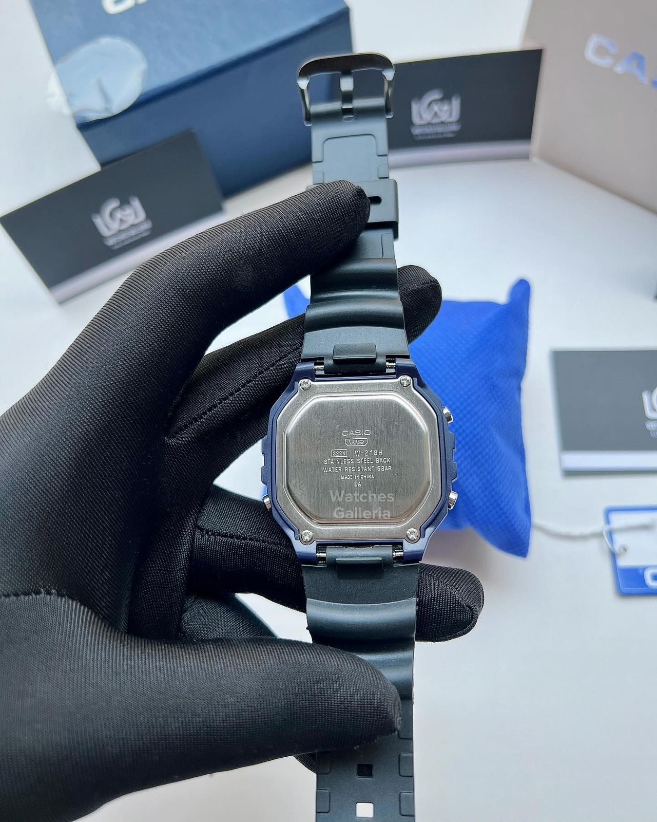 Casio Sports Digital Watch (Black Blue Limited Edition) W218H Watches Galleria