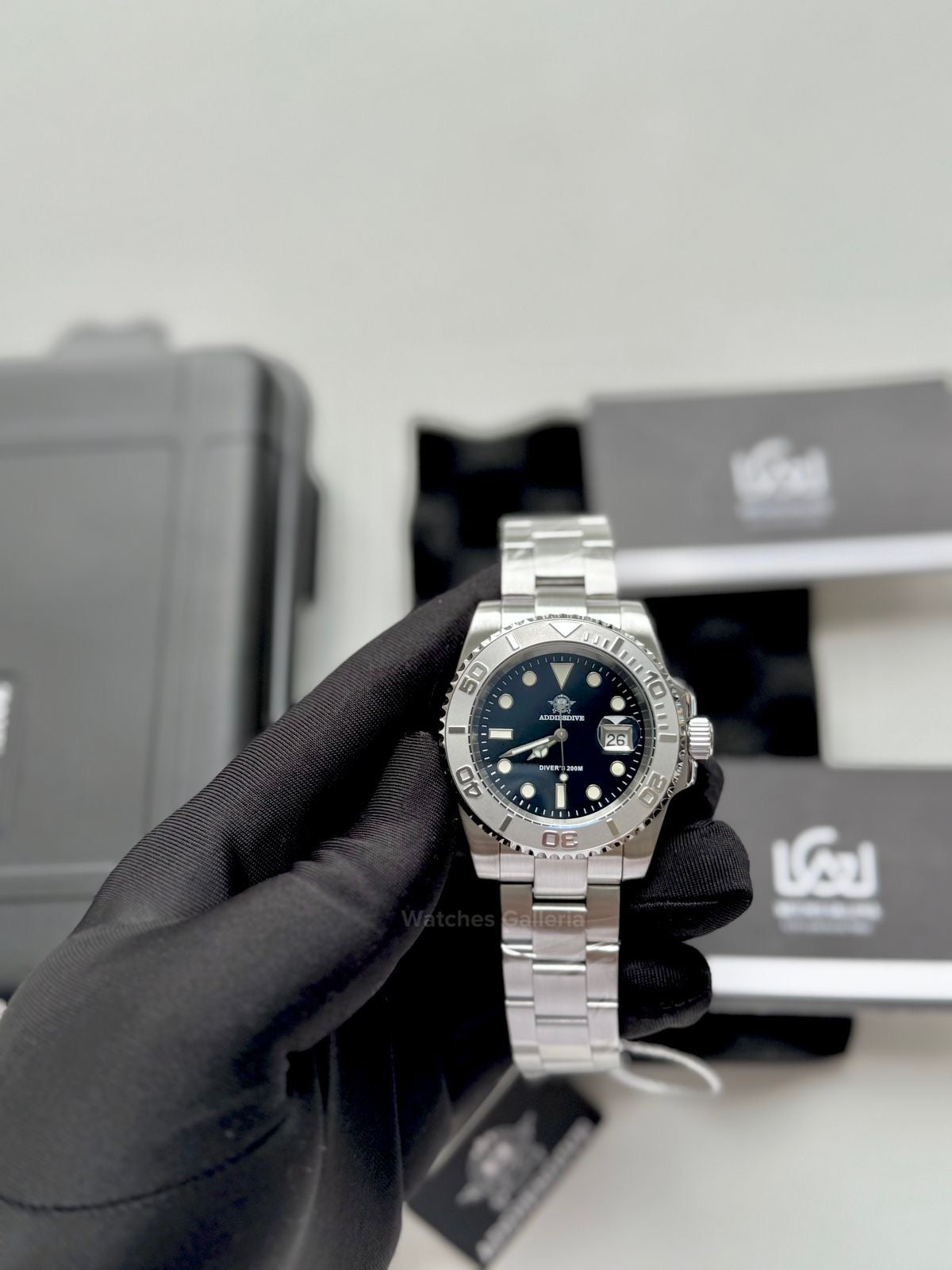 Addiesdive Yachtmaster Black Quartz (Silver Bezel) MY-H3-C Watches Galleria Š Copyrights All Right Reserved