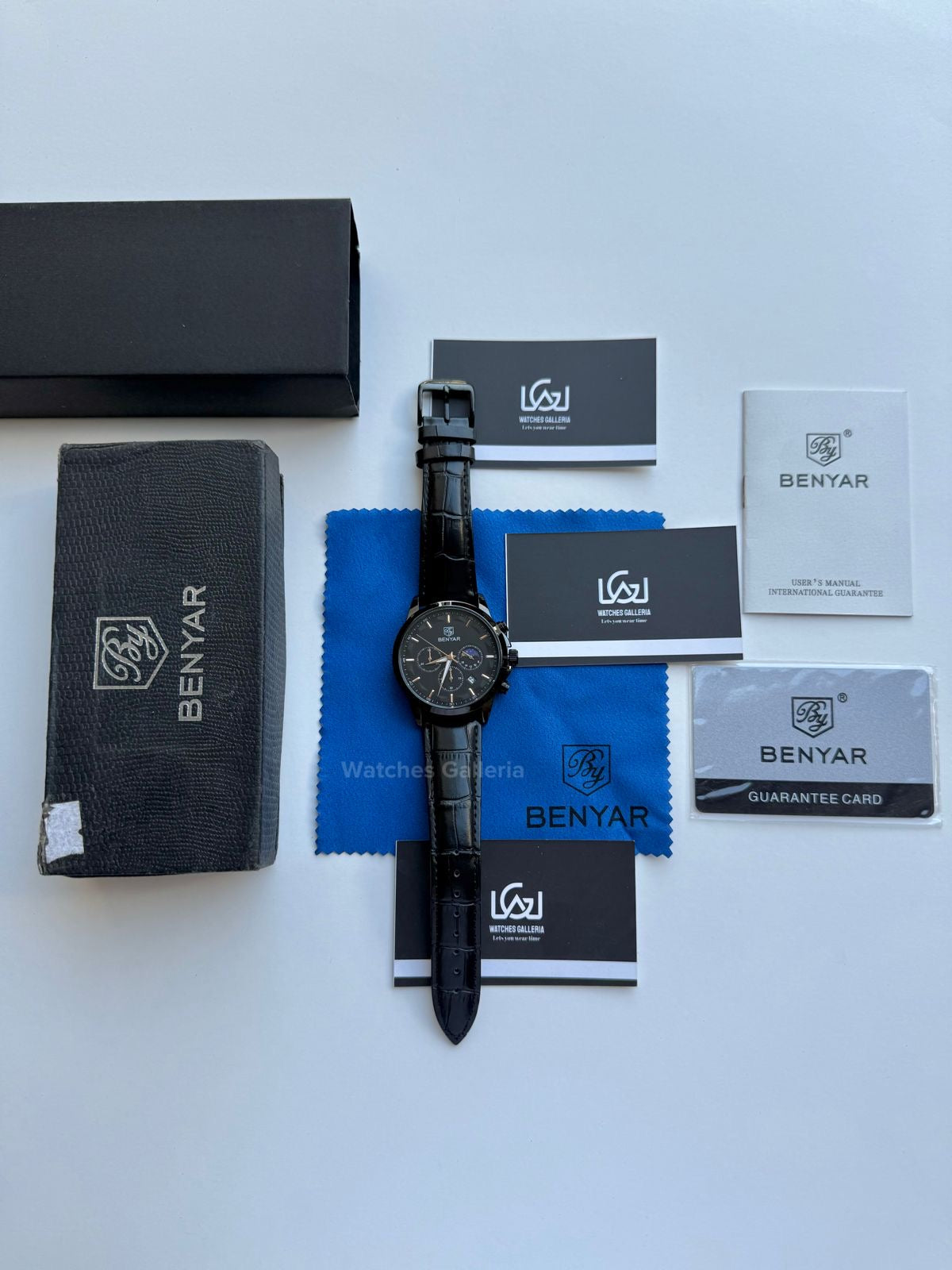 Benyar Chronograph Moonphase Quartz(Black) BY5160 Watches Galleria