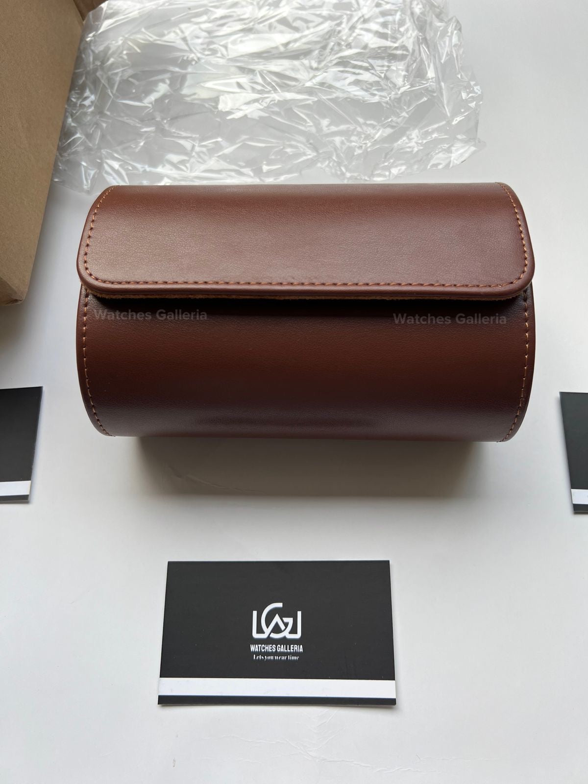 Watch Travel Box Roll 2 Slots (Brown) Watches Galleria