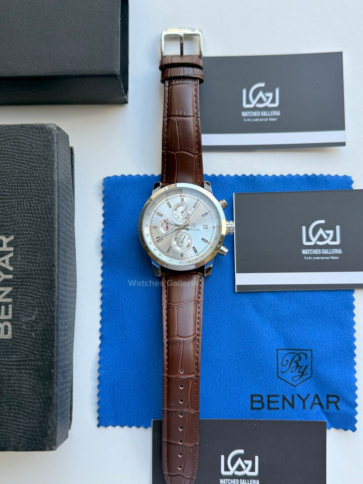 Benyar Classic Chronograph Quartz (Brown ~ Silver) BY5102 Watches Galleria