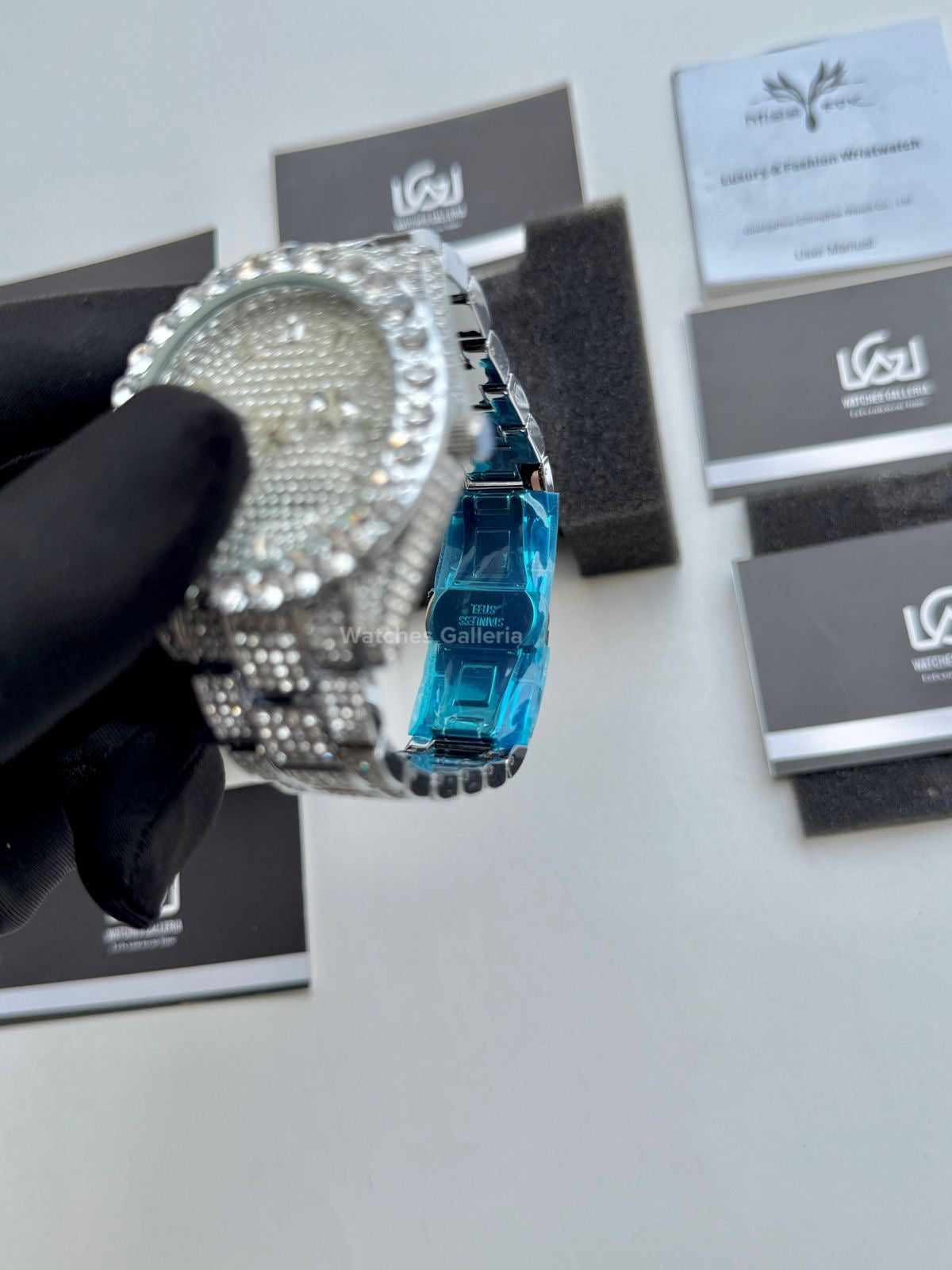 Miss Fox Iced Out Royal Oak Quartz (Silver) MFV332 Watches Galleria