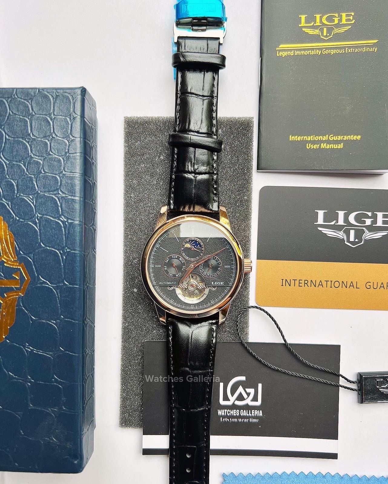 Lige Moonphase Automatic (Black Rose Gold) LIGE6828