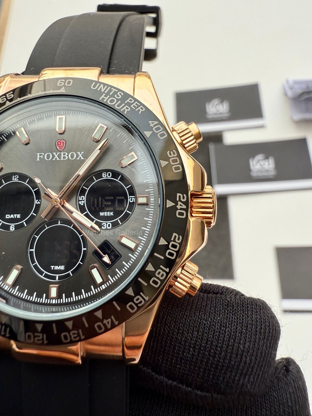 Foxbox Daytona Digital (Black Rose Gold) FB0055 Watches Galleria