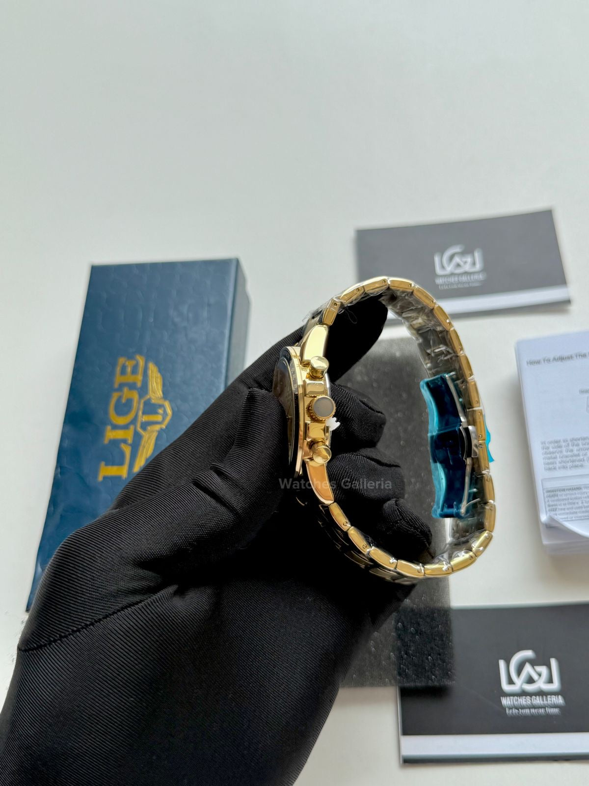 Lige Speedmaster Quartz (Gold/Black) lige89137 Watches Galleria