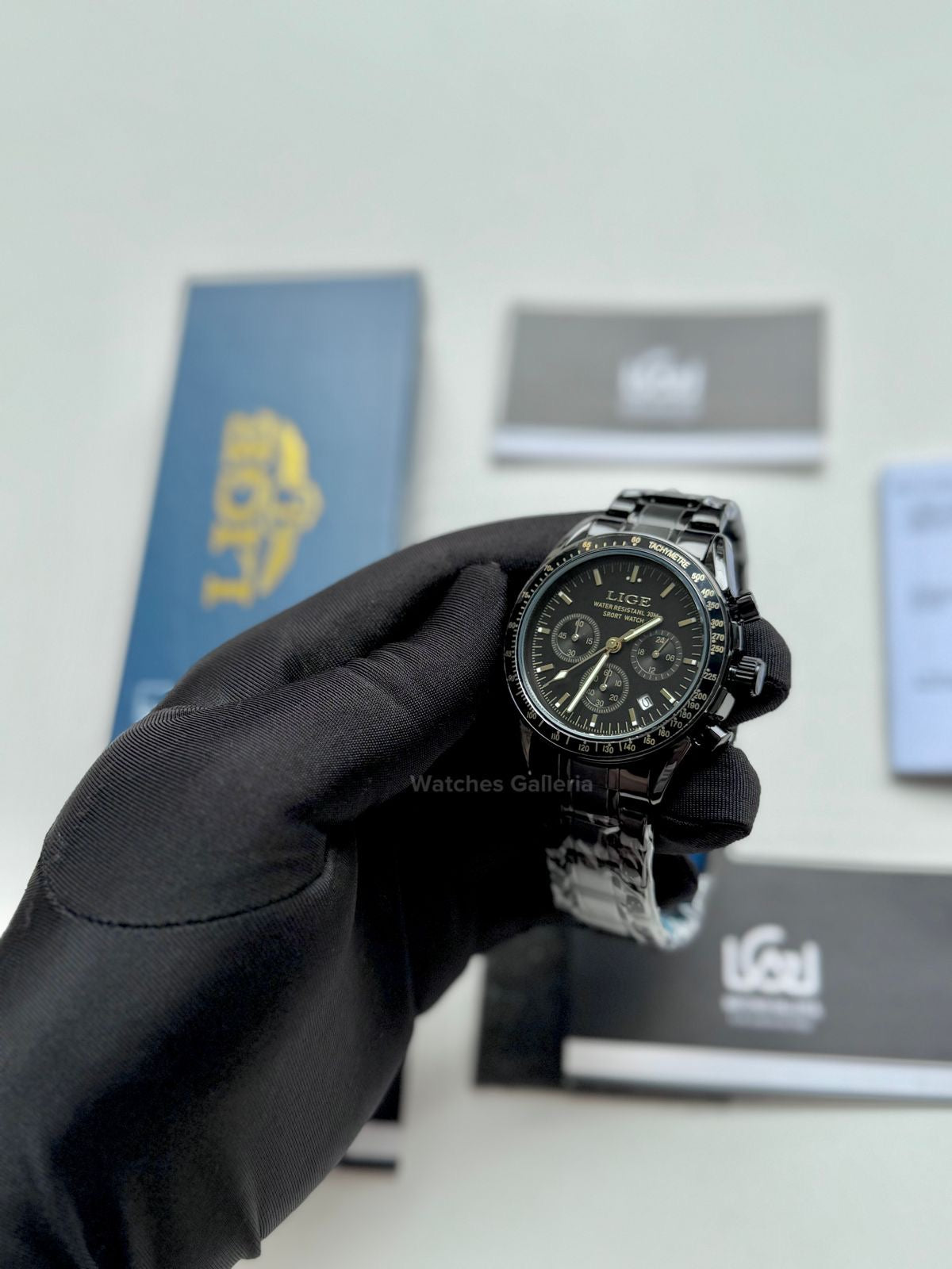 Lige Speedmaster Quartz (Black) lige89137 Watches Galleria