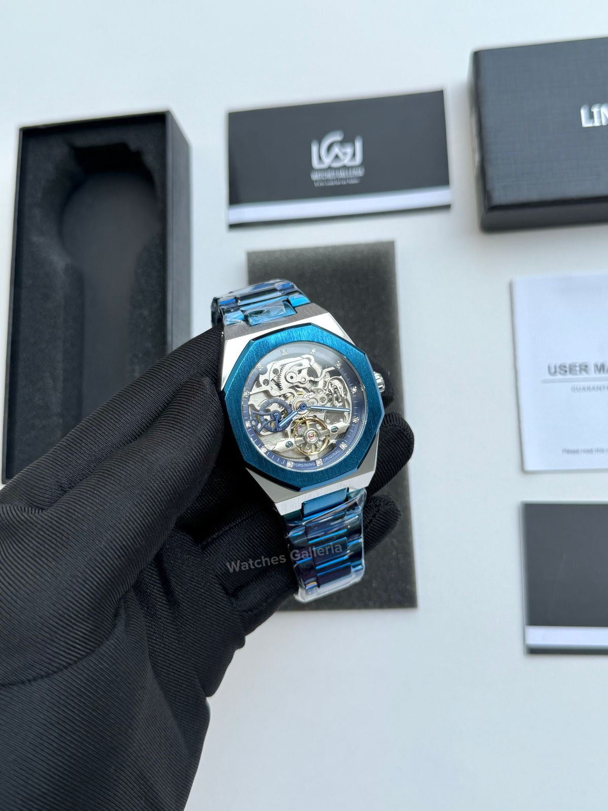 Forsining Royal Oak Skeleton Automatic (Silver/Blue) TM375G Watches Galleria