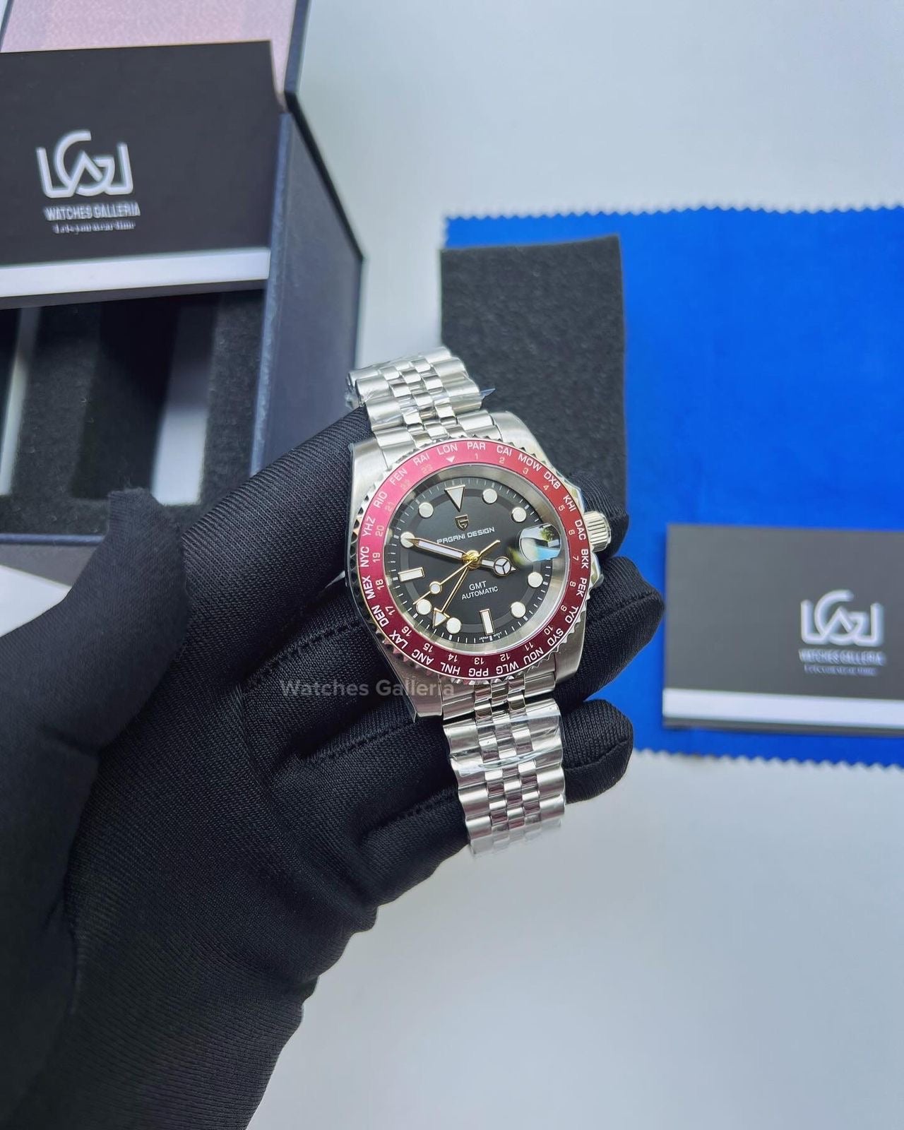 Pagani Design World Time GMT Automatic (Red) PD1758 Watches Galleria
