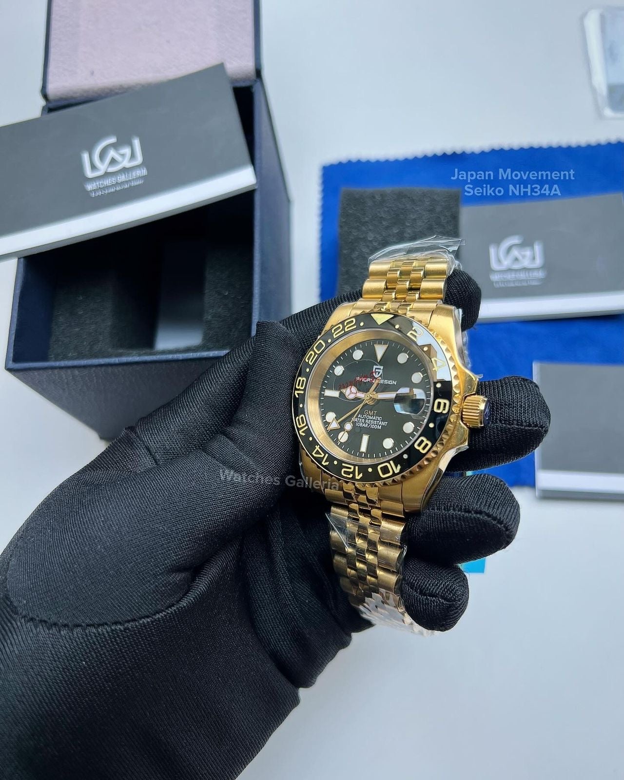 Pagani Design GMT Master II V5 Automatic Seiko NH34A (Full Gold) PD1662A âDISCONTINUEDâ