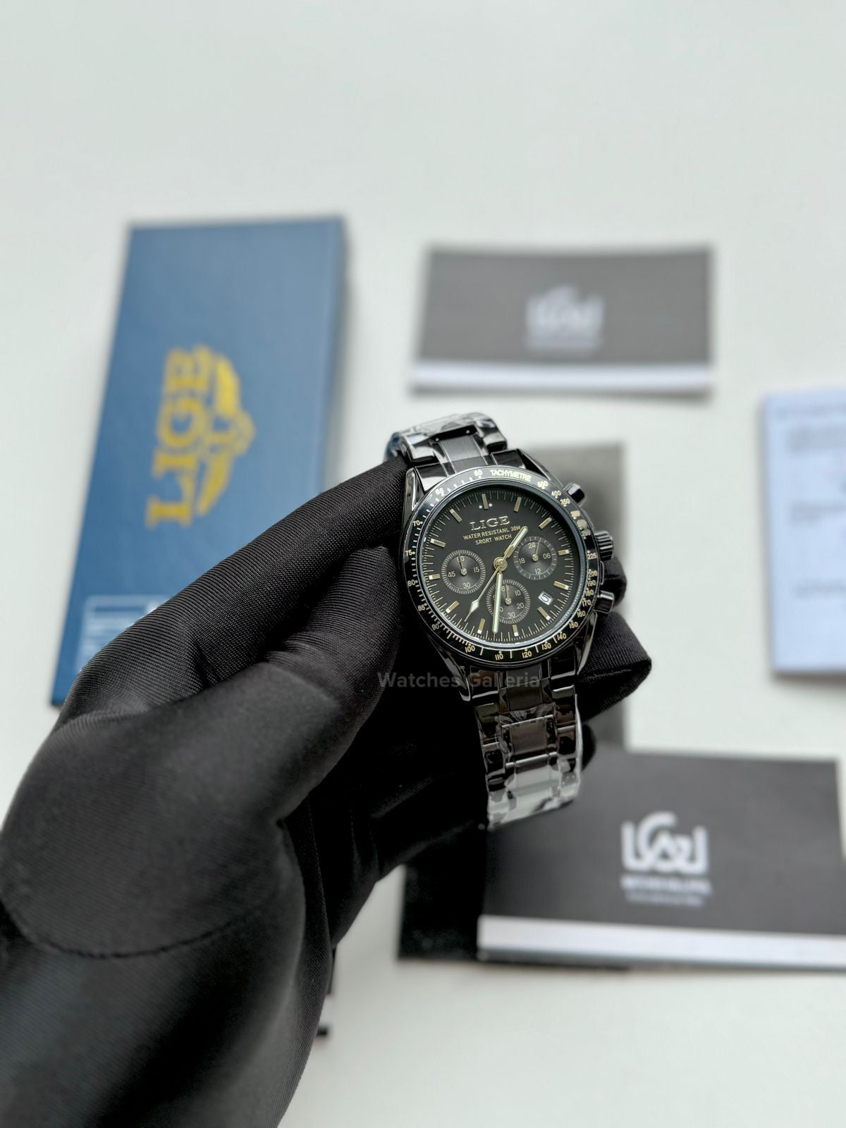 Lige Speedmaster Quartz (Black) lige89137 Watches Galleria