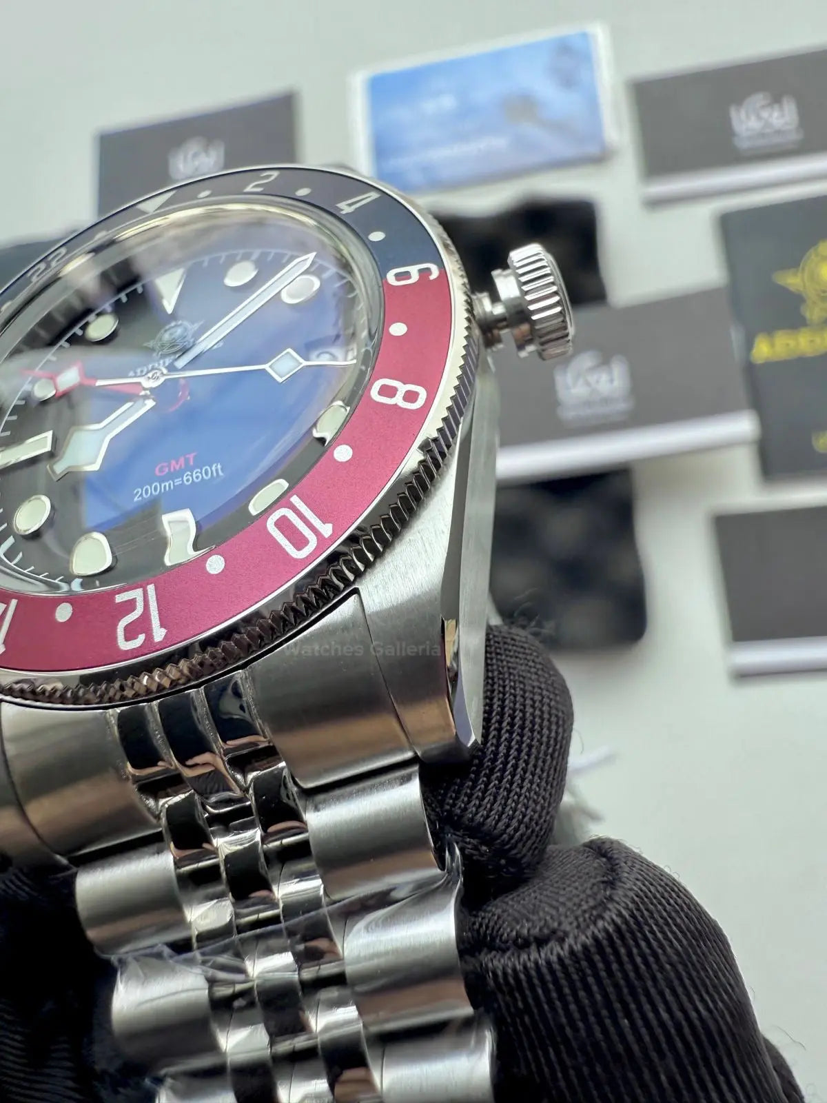 Addiesdive Black Bay GMT Pepsi Quartz (Black) AD2044 Watches Galleria