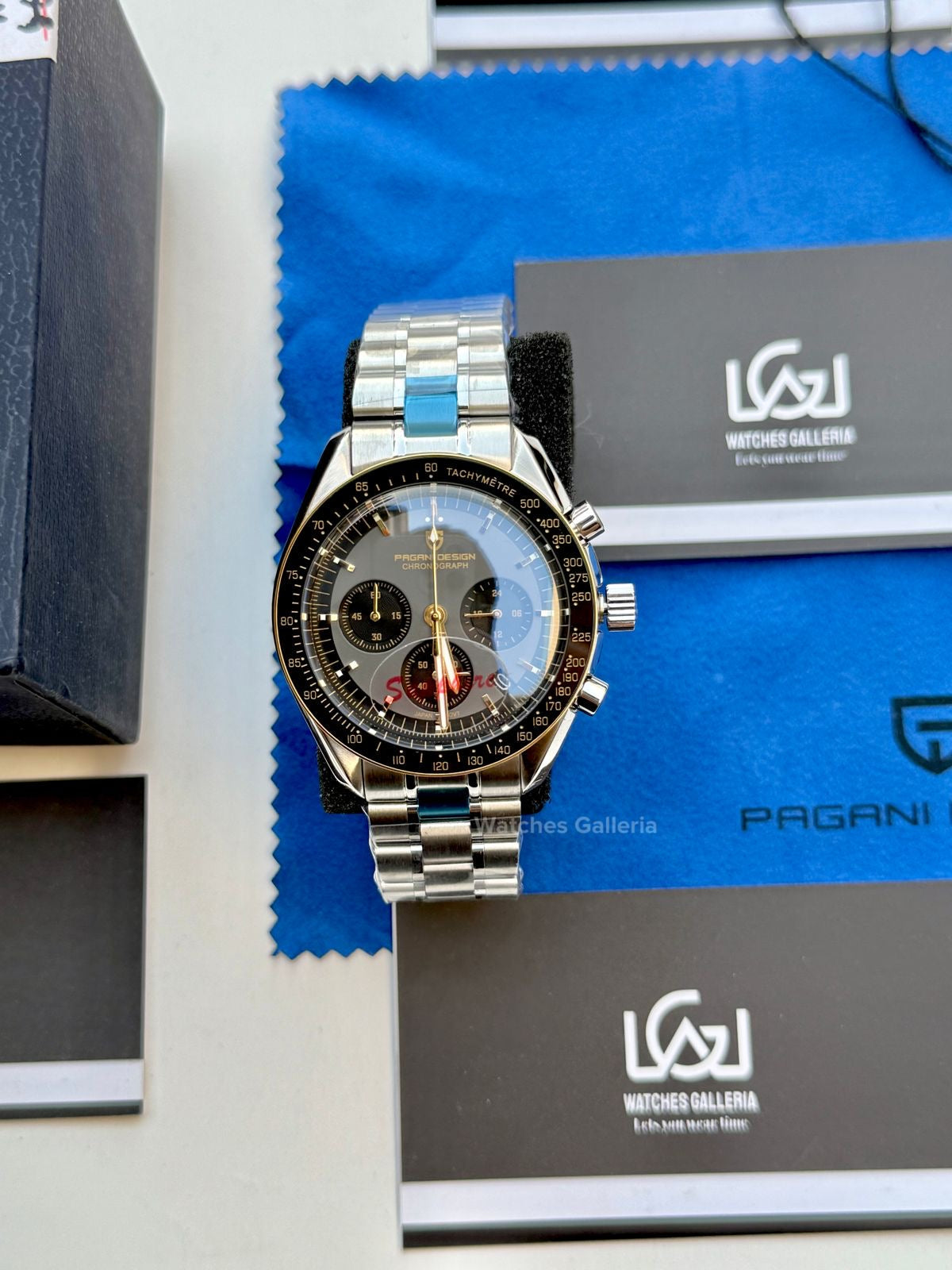 Pagani Design Speedmaster Moonwatch Quartz Black/Gold (V3) PD1701 Watches Galleria