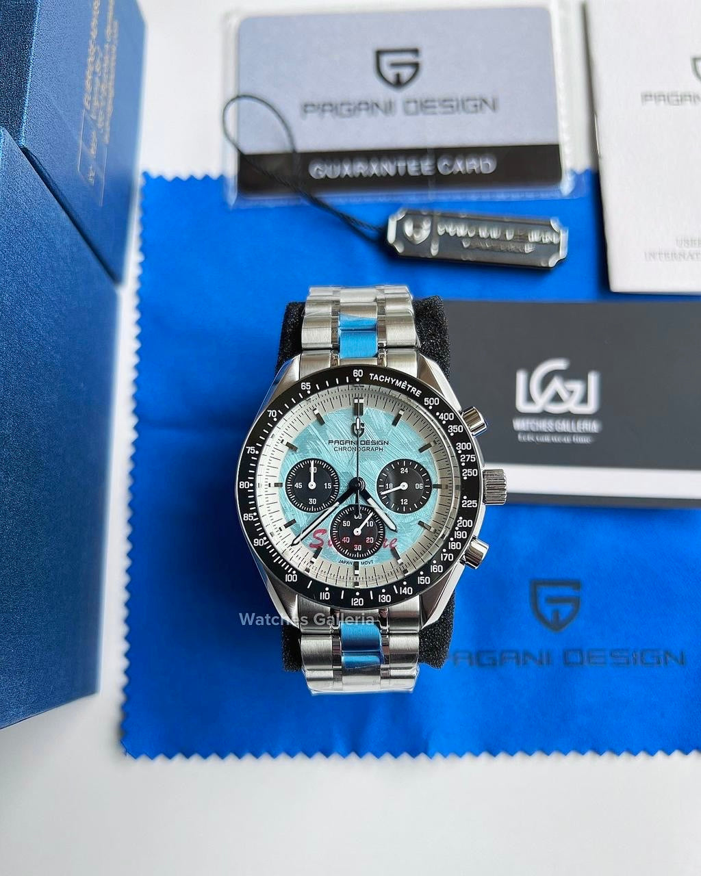 Pagani Design Speedmaster Moonwatch Quartz (Ice Blue Meteorite) PD1701