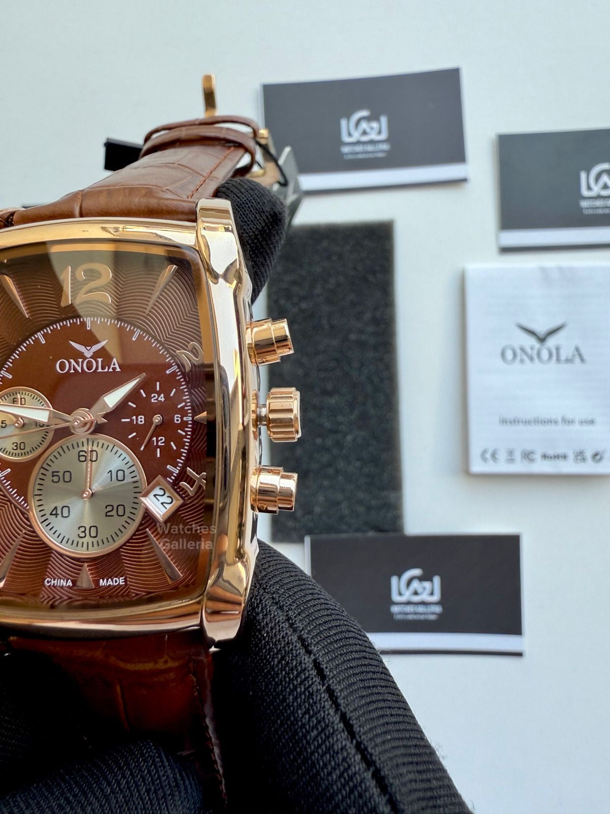 Onola Square Chronograph Quartz (Brown) ON6818 Watches Galleria