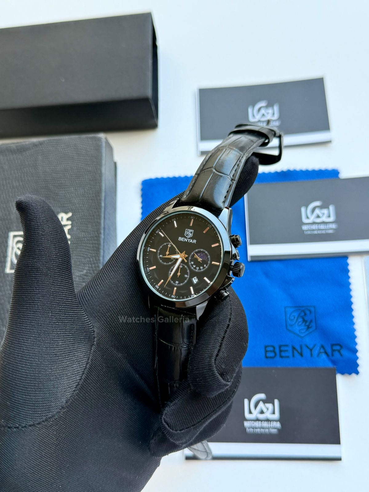 Benyar Chronograph Moonphase Quartz(Black) BY5160 Watches Galleria