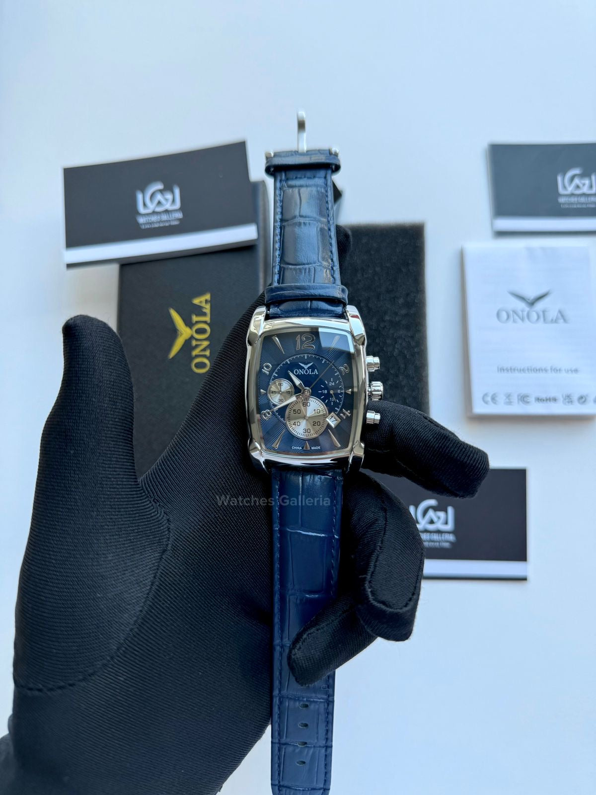 Onola Square Chronograph Quartz (Blue) ON6818 Watches Galleria