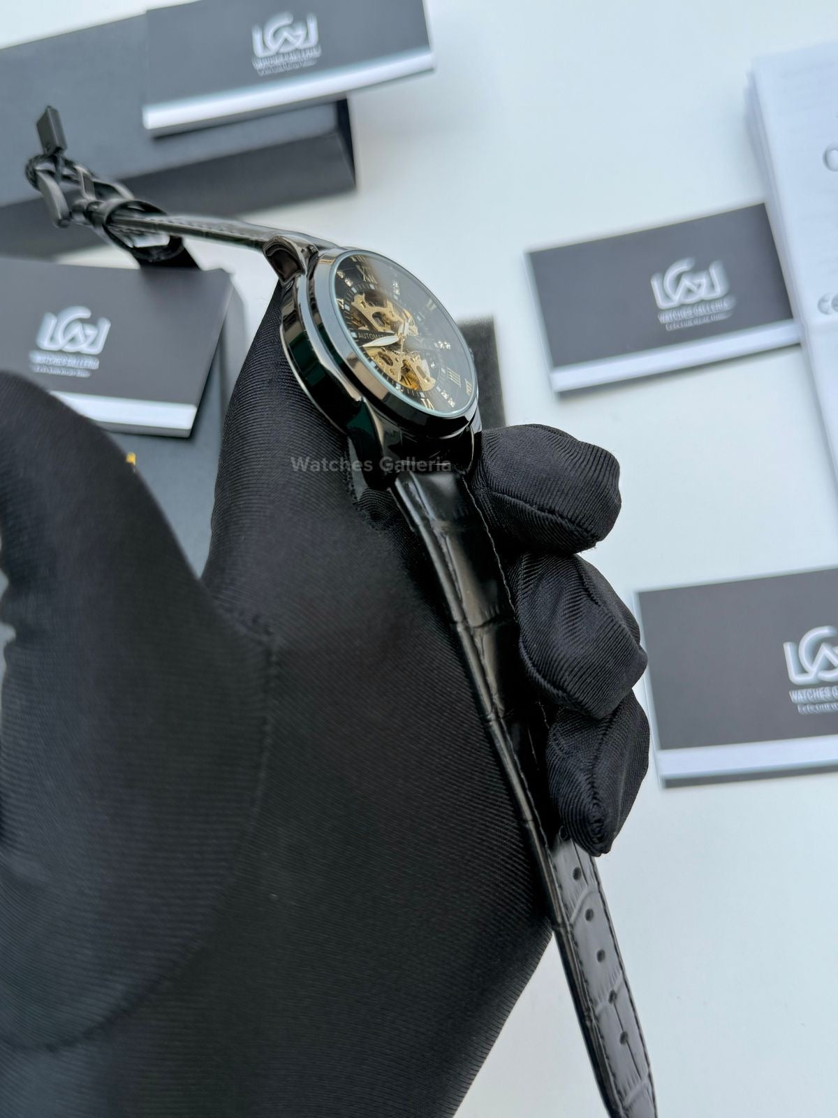 Onola Skeleton Watch Automatic (Black) ON3861 Watches Galleria
