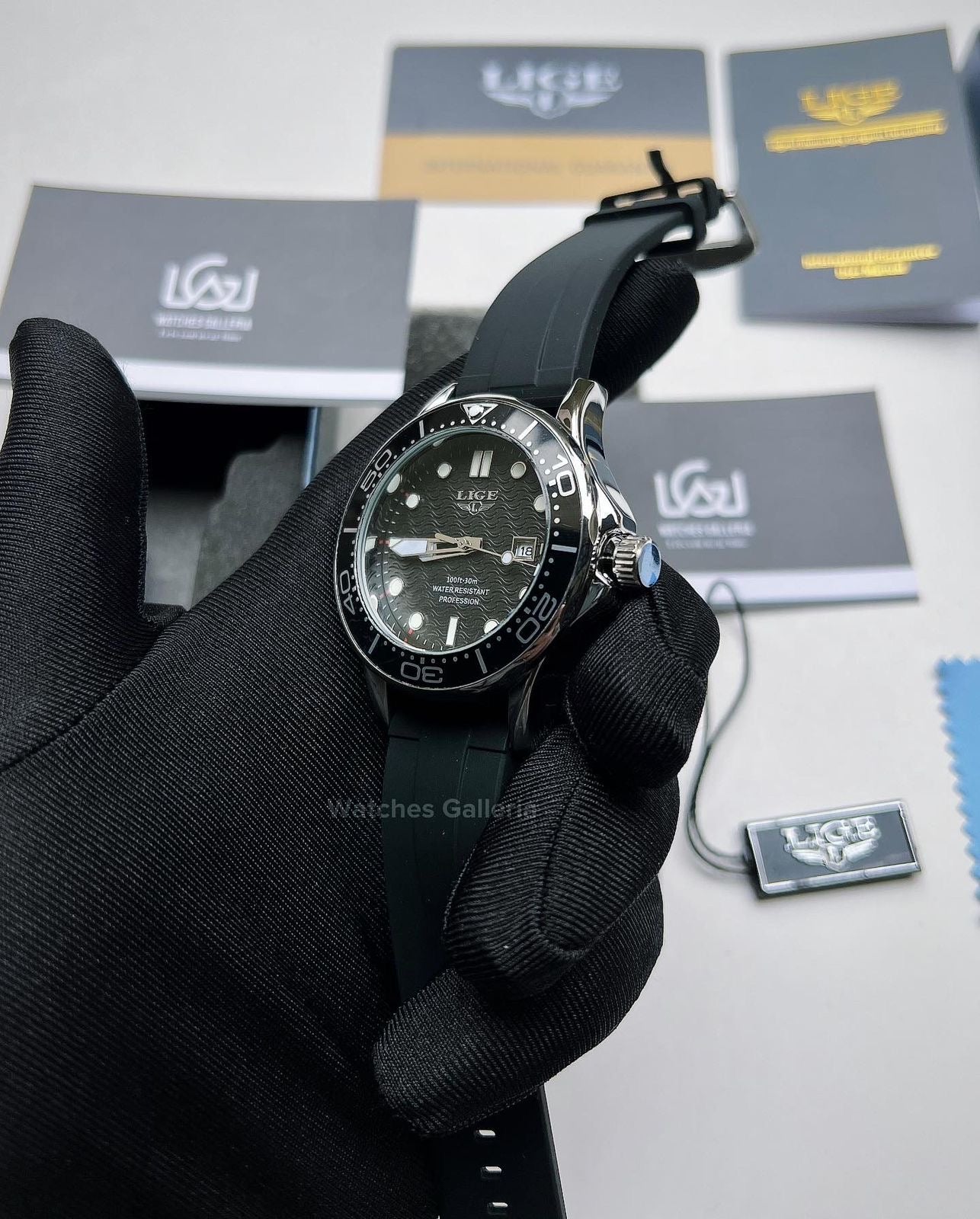 Lige Sea Master Diver Quartz (Black) LG8963
