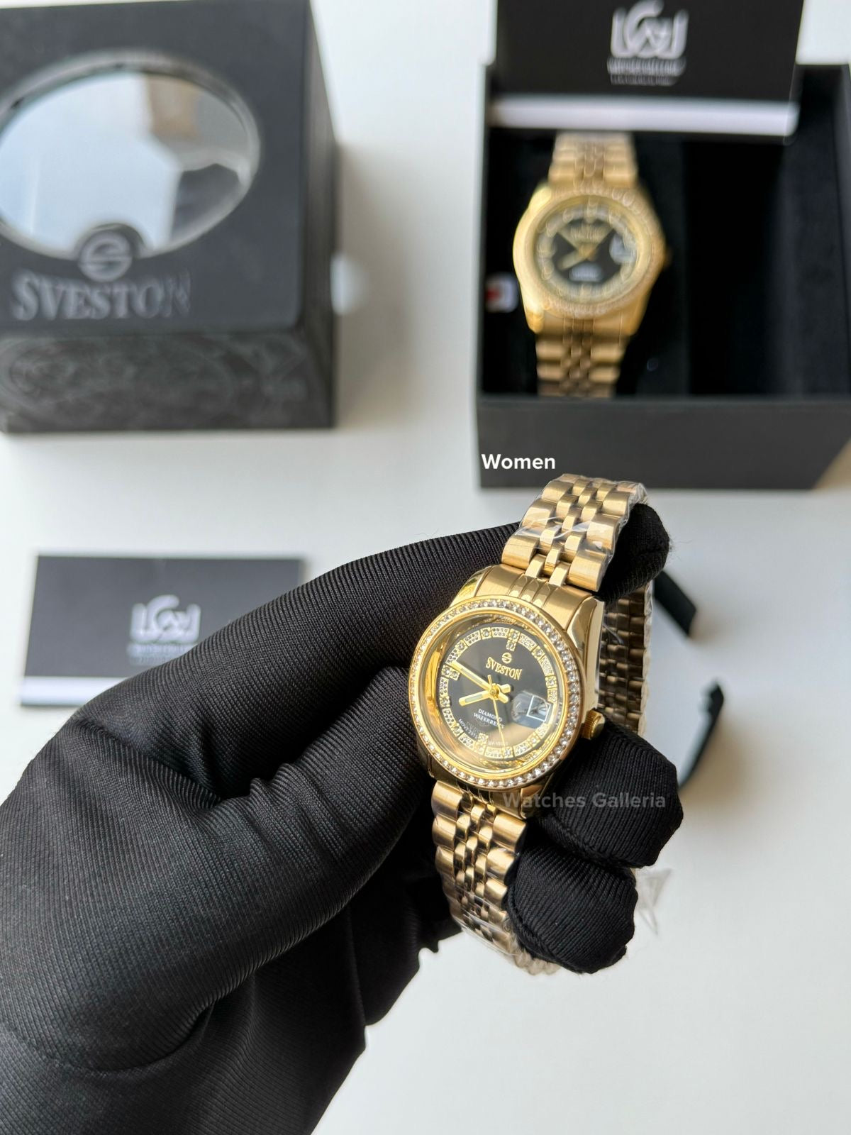 Sveston Couple Watch Quartz Datejust (Stones) SV10030G Watches Galleria