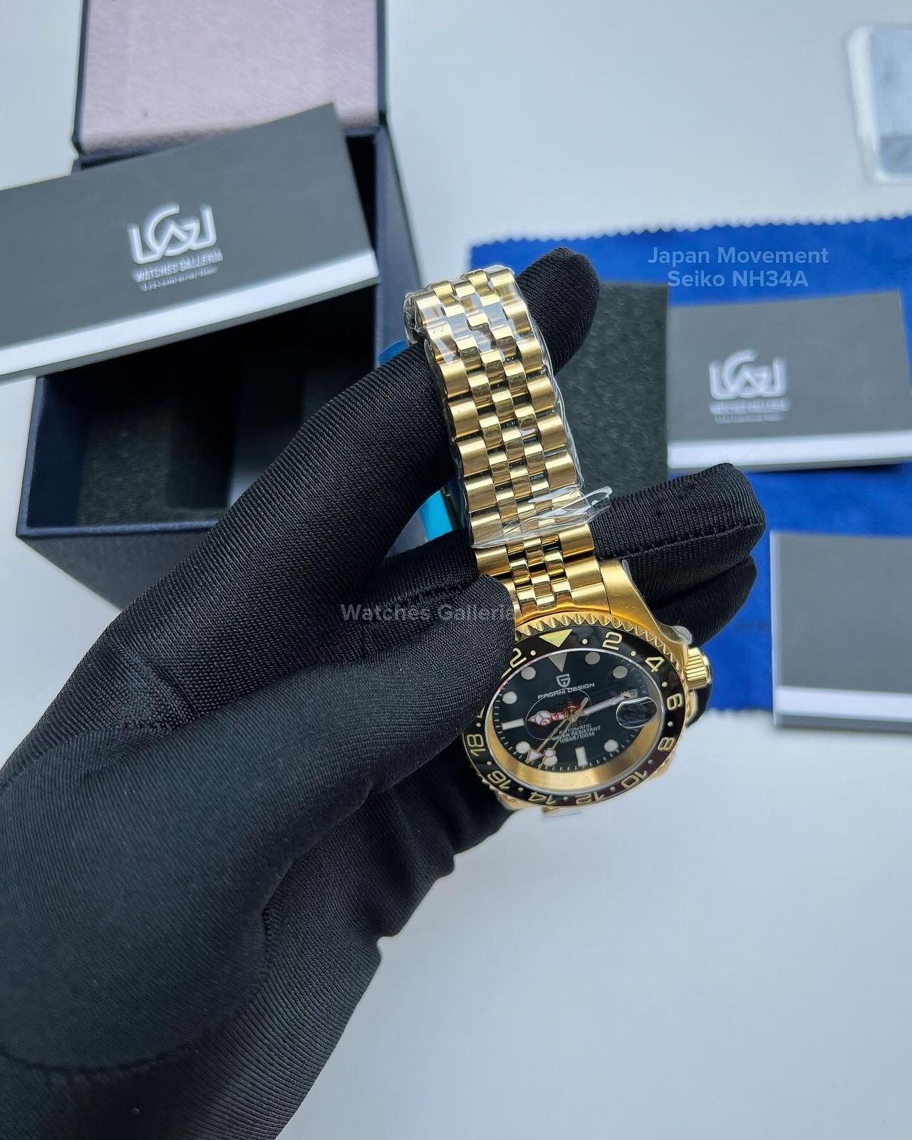 Pagani Design GMT Master II V5 Automatic Seiko NH34A (Full Gold) PD1662A âDISCONTINUEDâ