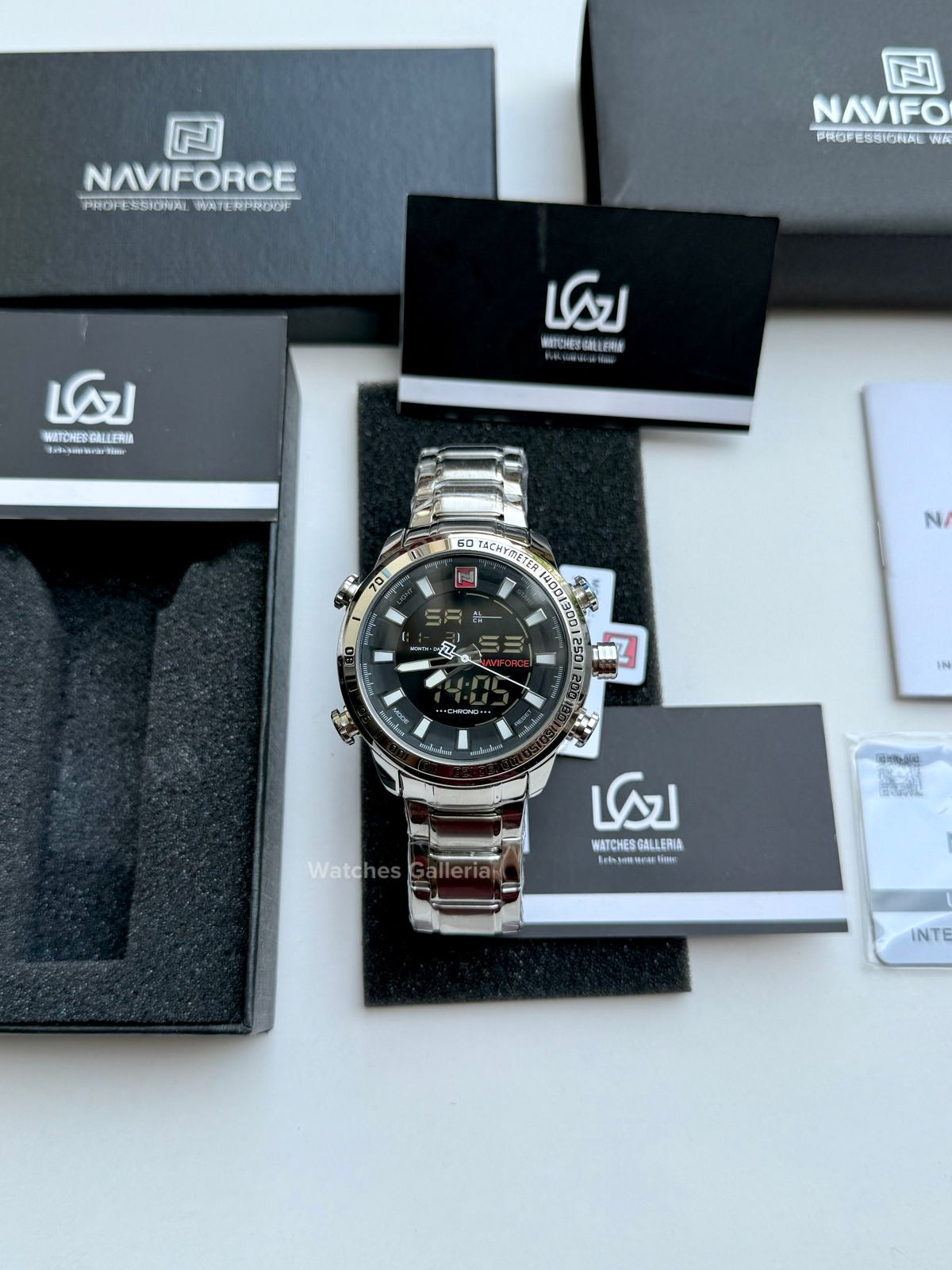 Naviforce Dual Analog and Digital Watch (Silver) NF9093M Watches Galleria