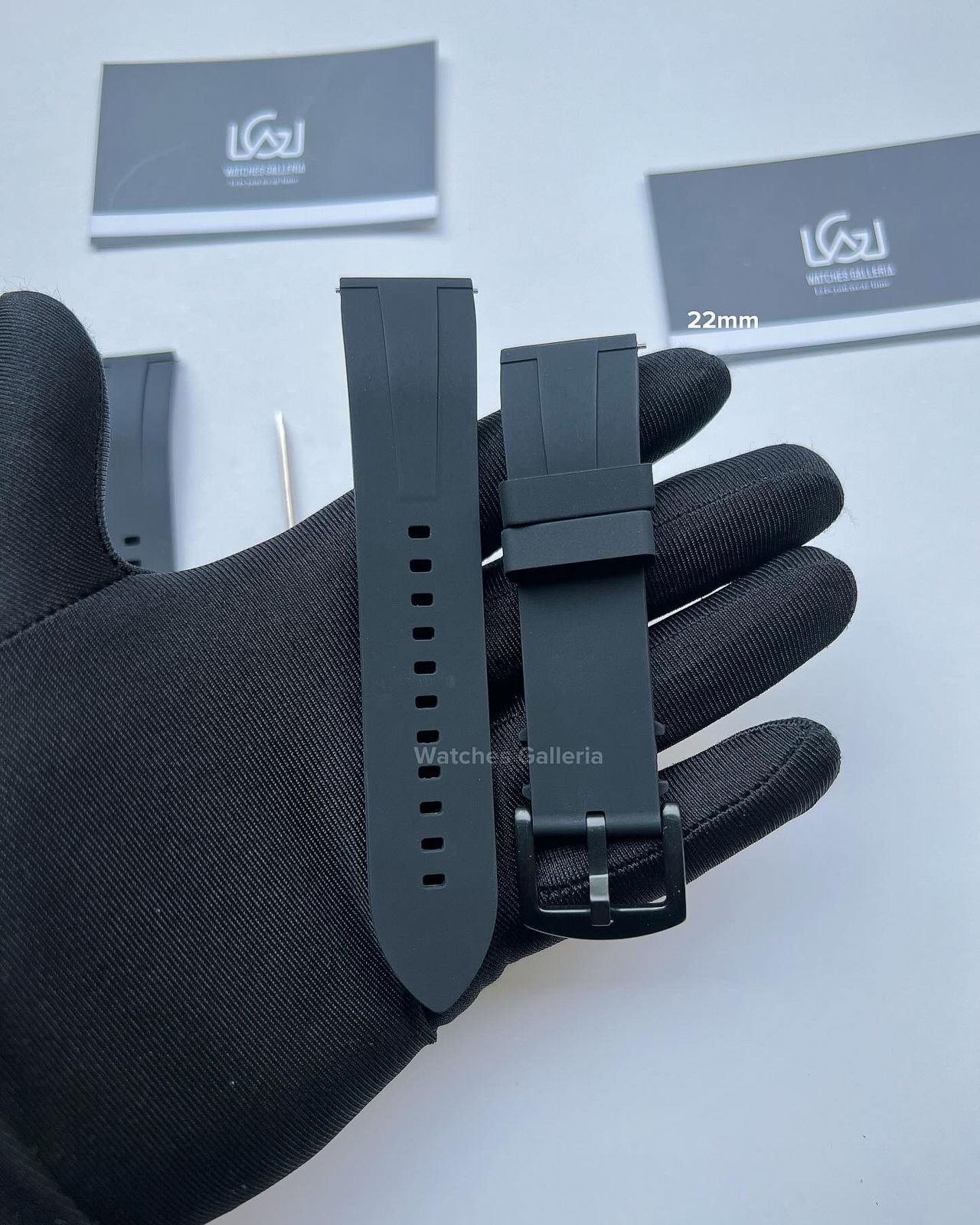 Rubber Straps Quick Release (Black Black Buckle) 20mm or 22mm