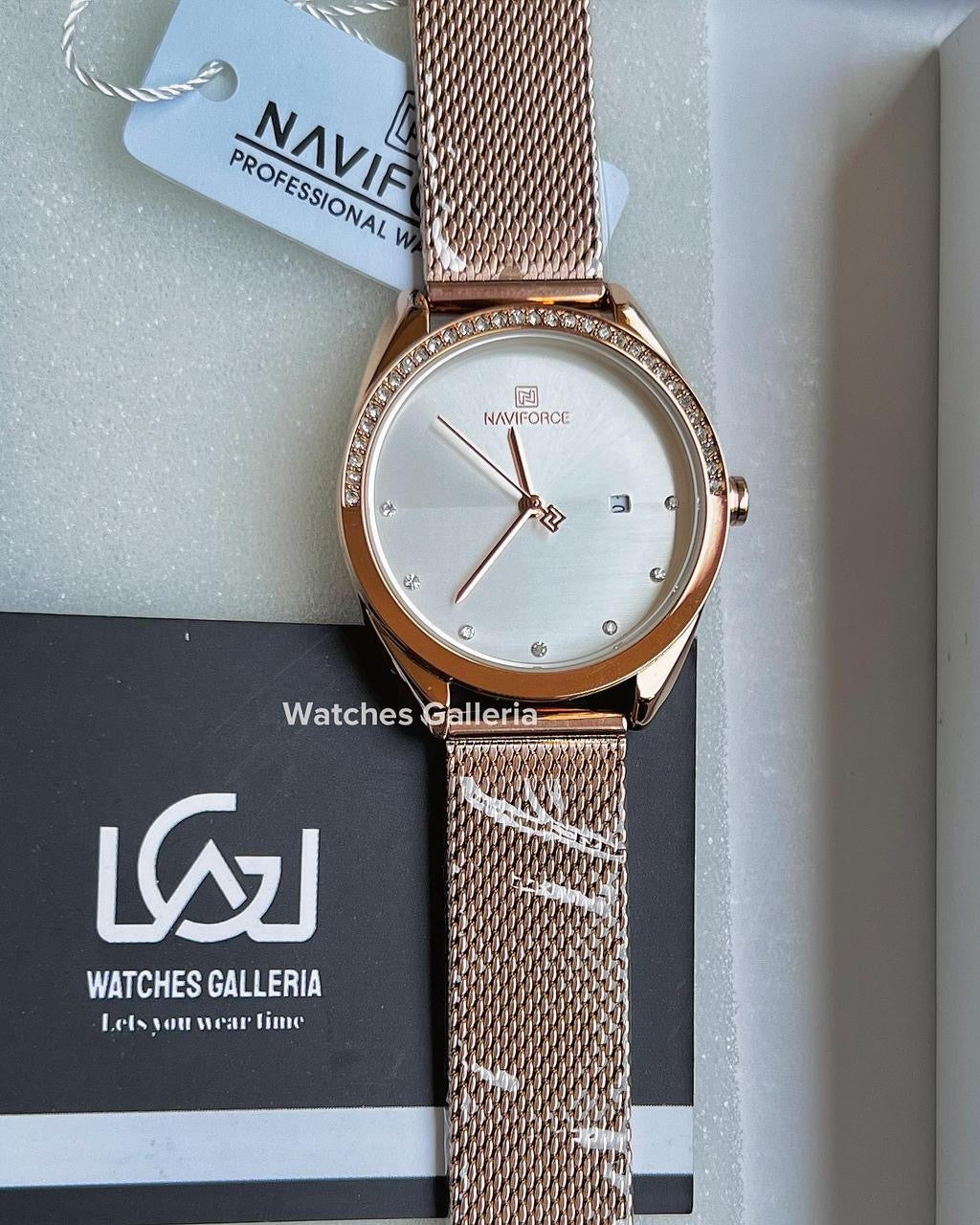 Naviforce ladies Watch Quartz (Rose Gold White) NF5015