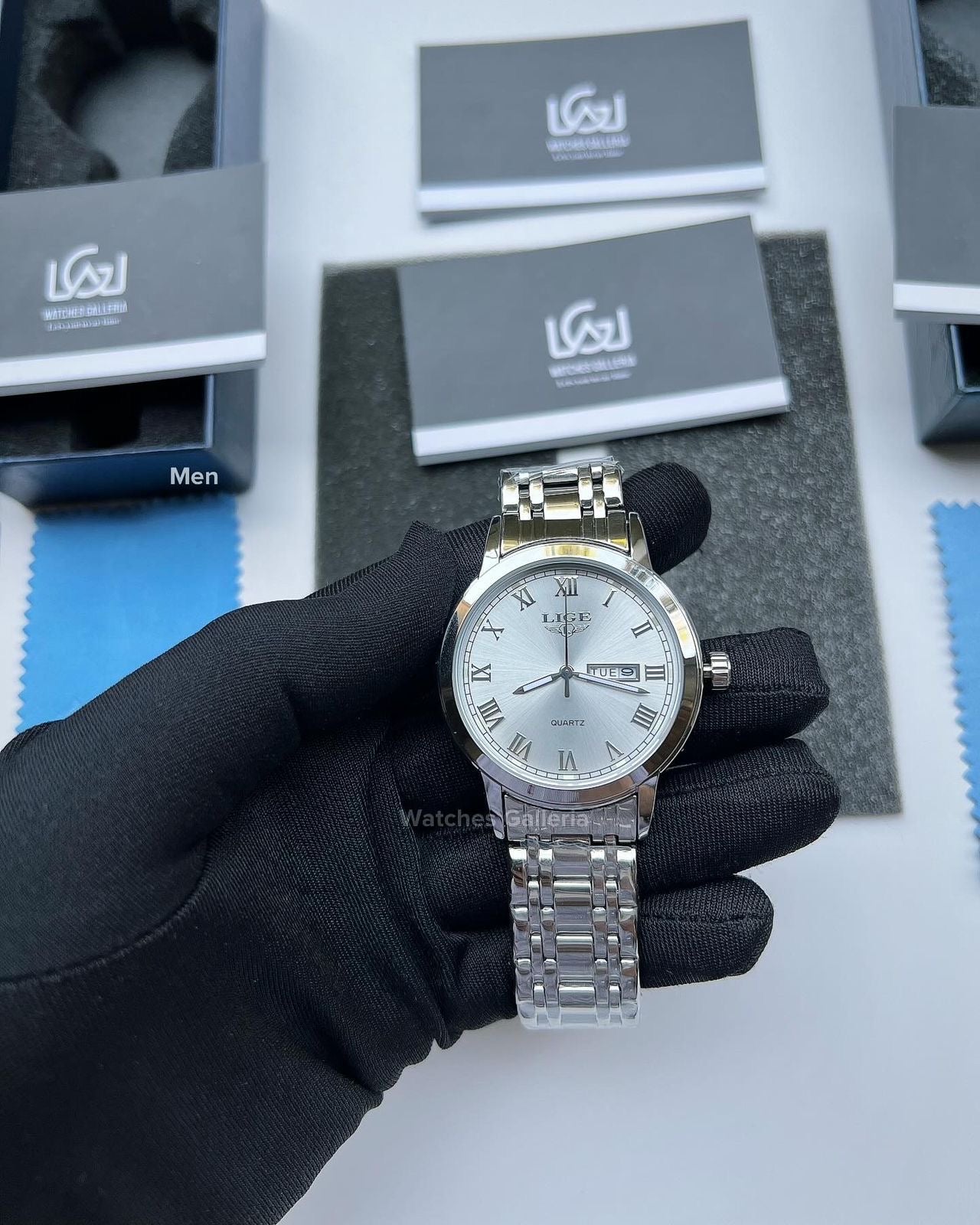 Lige Date Day Couple Watch (Silver) Lige9846 Lige10007L