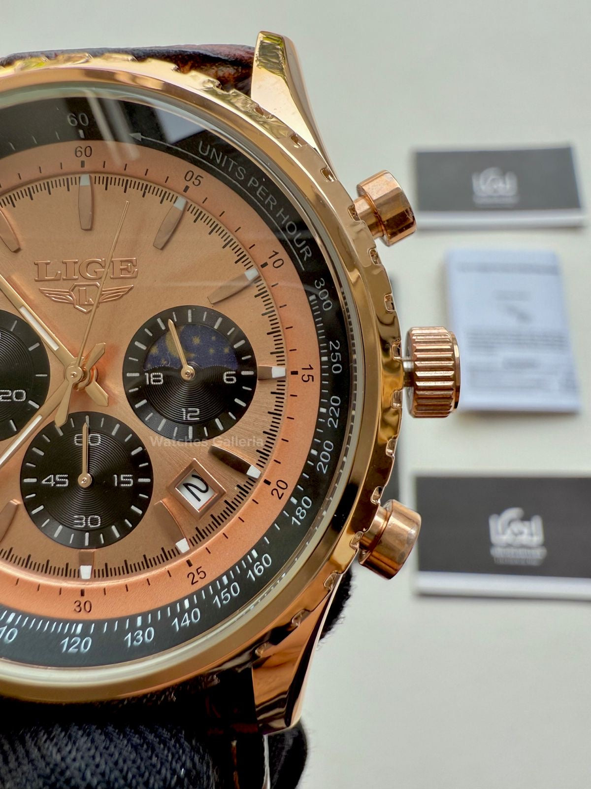 Lige Chronograph Quartz (Rose Gold) Lige8989 Watches Galleria © Copyrights All Right Reserved