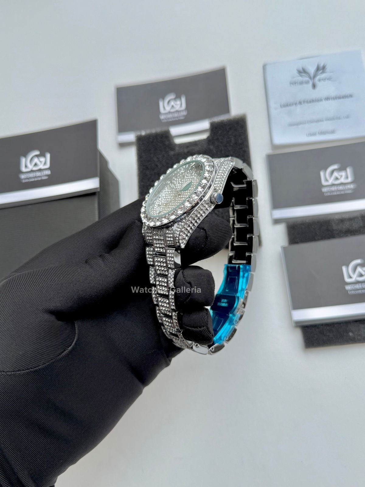 Miss Fox Iced Out Royal Oak Quartz (Silver) MFV332 Watches Galleria