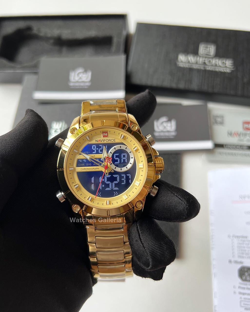 Naviforce Dual Display Quartz Watch (Gold) NF9163