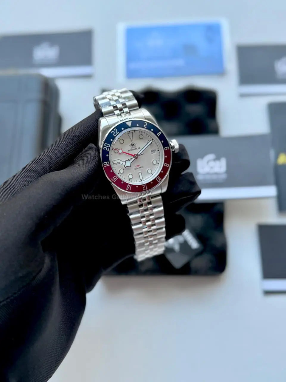 Addiesdive Black Bay GMT Pepsi Quartz (White) AD2044 Watches Galleria