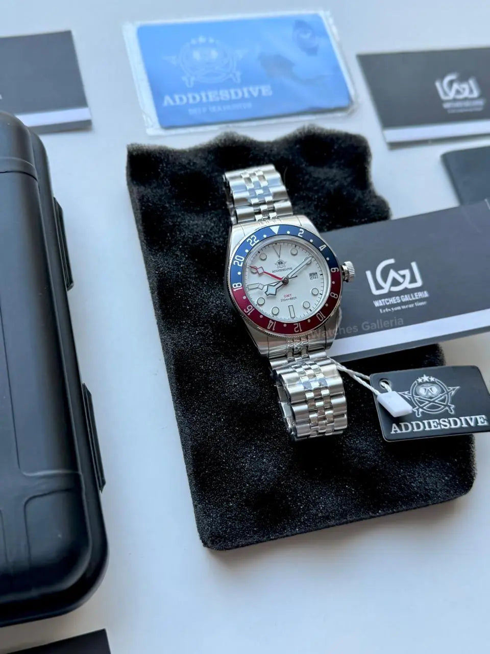 Addiesdive Black Bay GMT Pepsi Quartz (White) AD2044 Watches Galleria