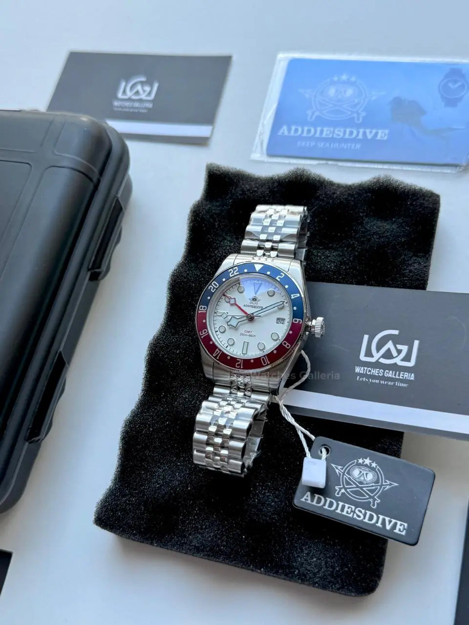 Addiesdive Black Bay GMT Pepsi Quartz (White) AD2044 Watches Galleria