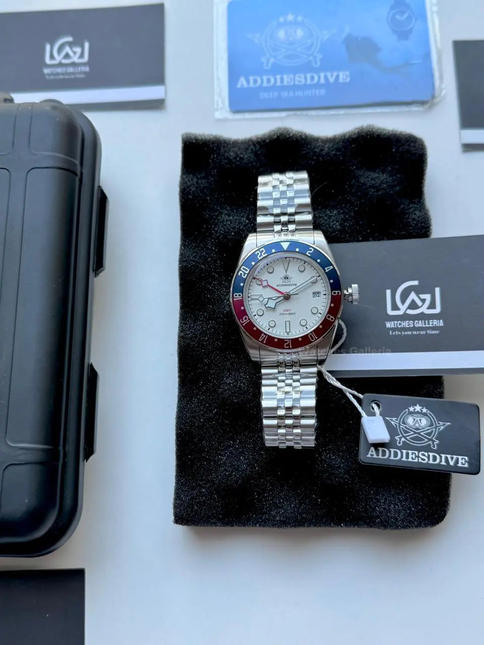 Addiesdive Black Bay GMT Pepsi Quartz (White) AD2044 Watches Galleria
