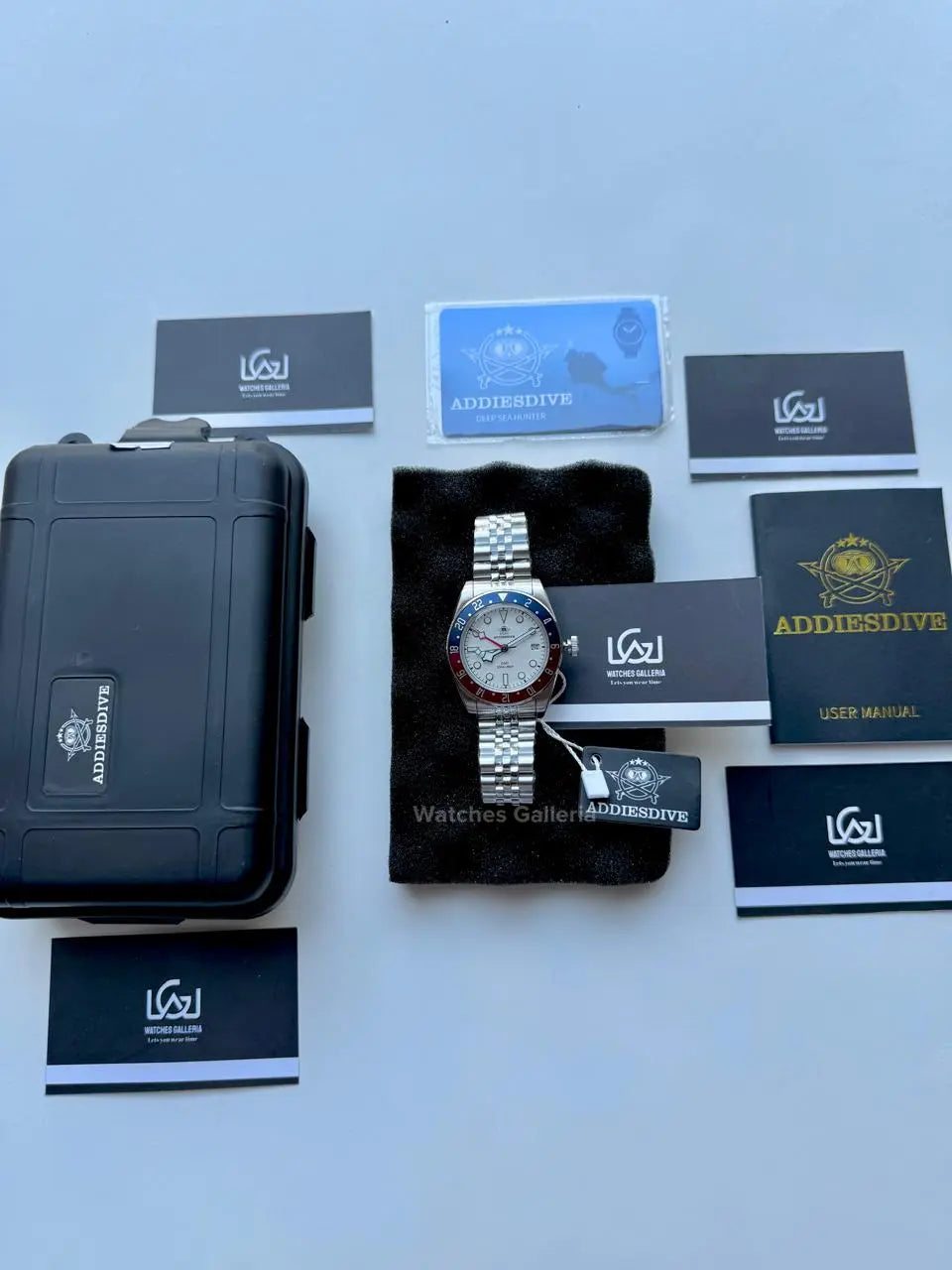 Addiesdive Black Bay GMT Pepsi Quartz (White) AD2044 Watches Galleria