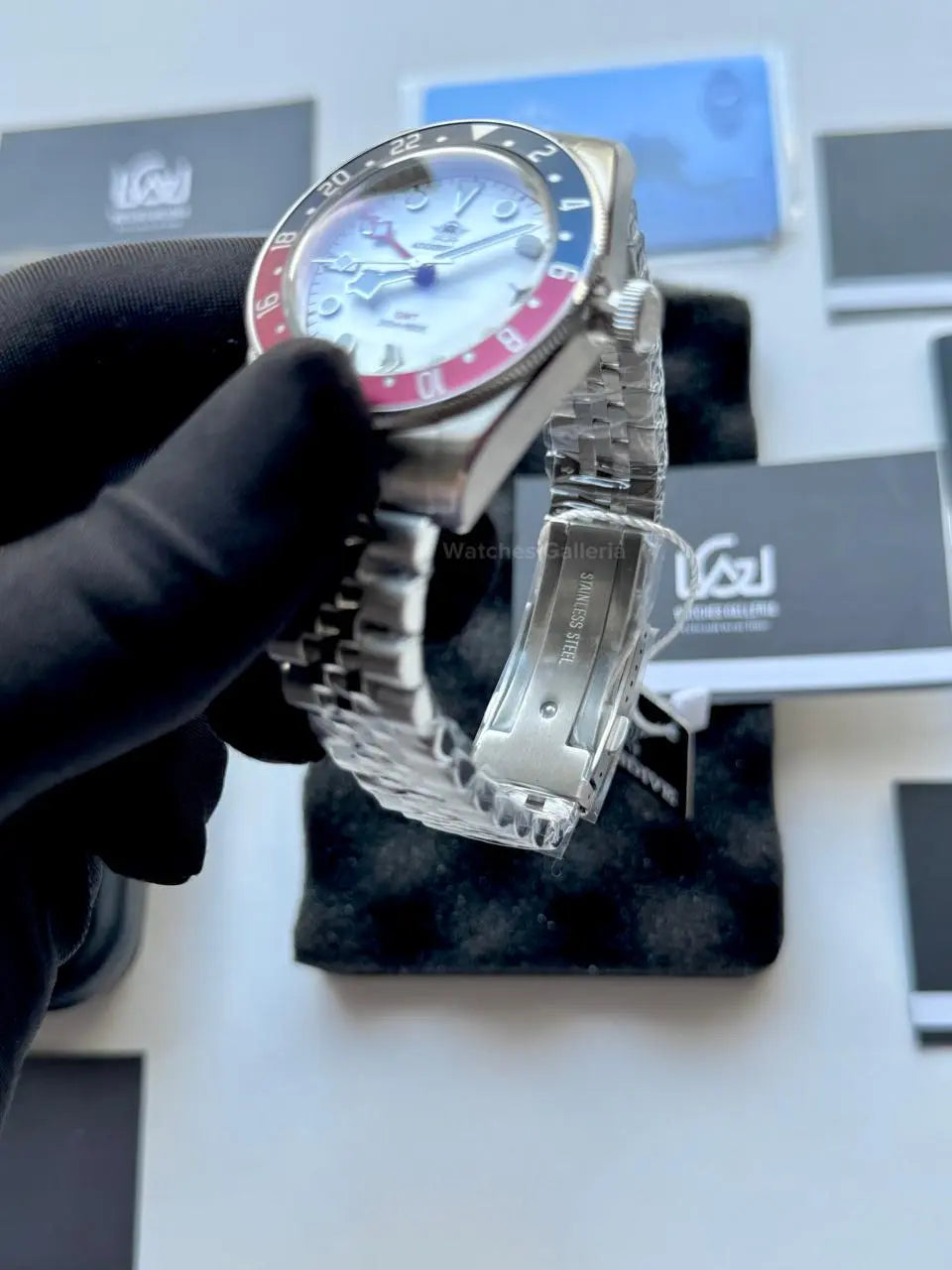 Addiesdive Black Bay GMT Pepsi Quartz (White) AD2044 Watches Galleria