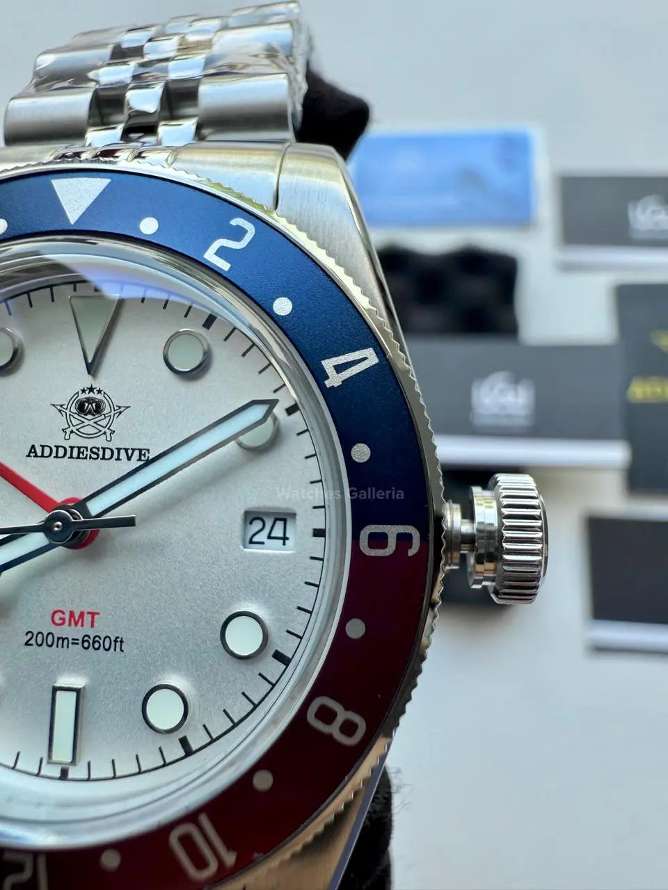 Addiesdive Black Bay GMT Pepsi Quartz (White) AD2044 Watches Galleria