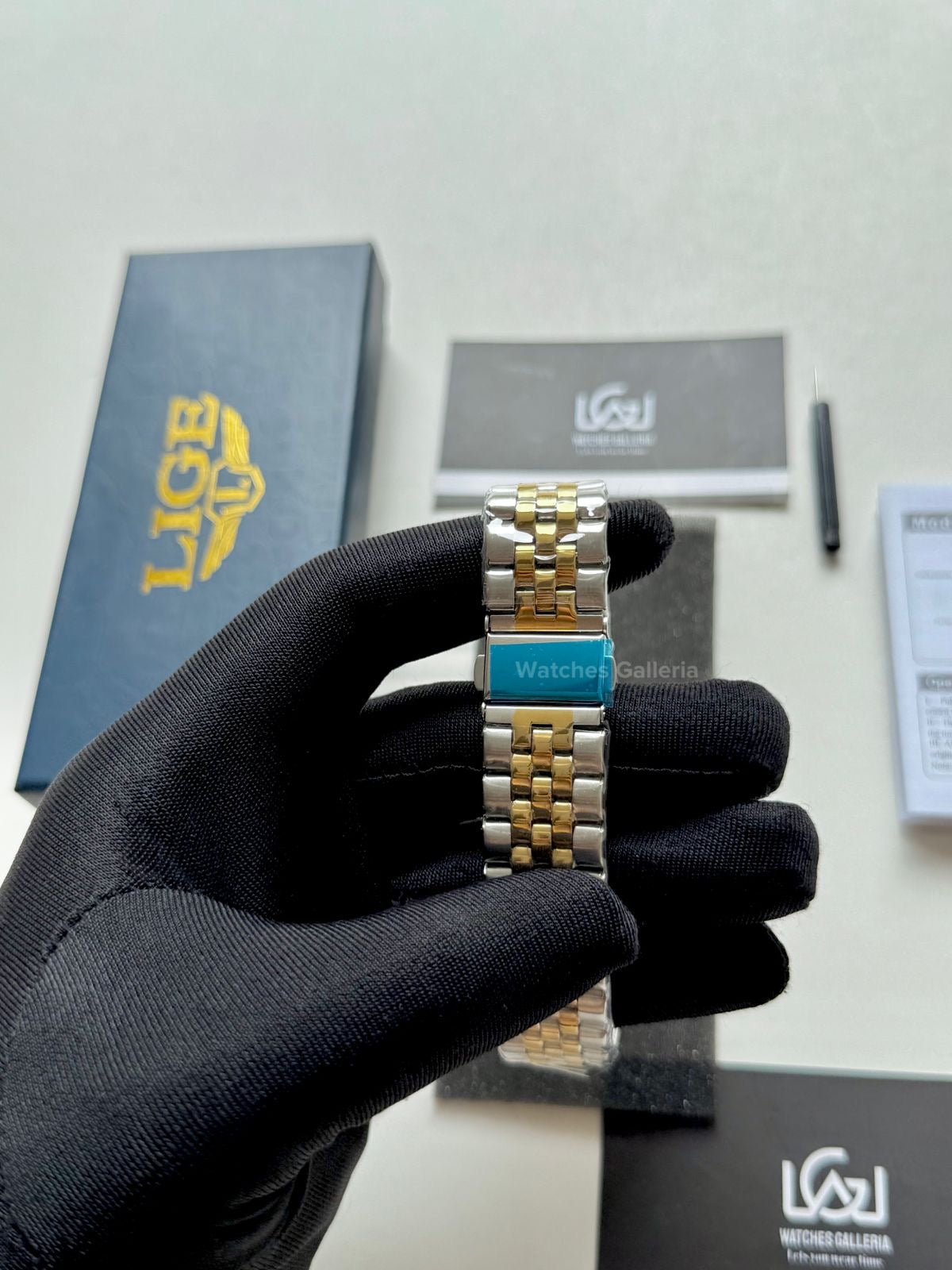 Lige Submariner Quartz (Gold/Black) Lige89151 Watches Galleria