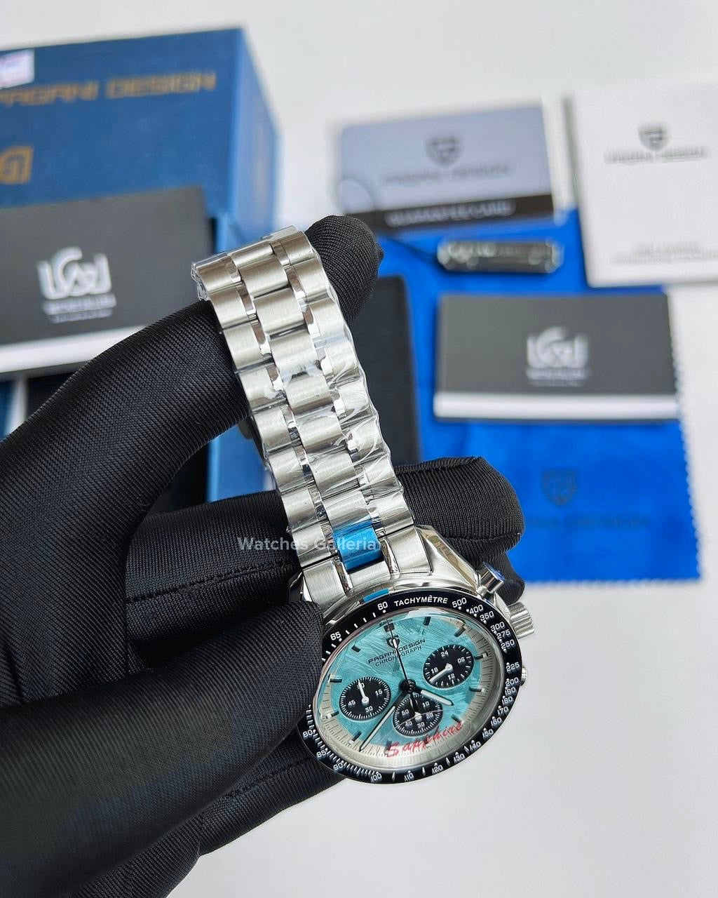 Pagani Design Speedmaster Moonwatch Quartz (Ice Blue Meteorite) PD1701