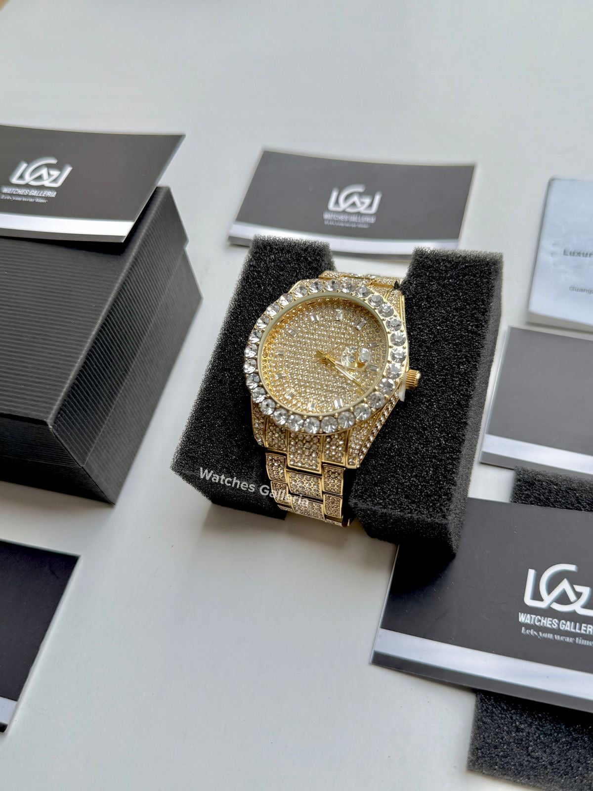 Miss Fox Iced Out Royal Oak Quartz (Gold) MFV332 Watches Galleria