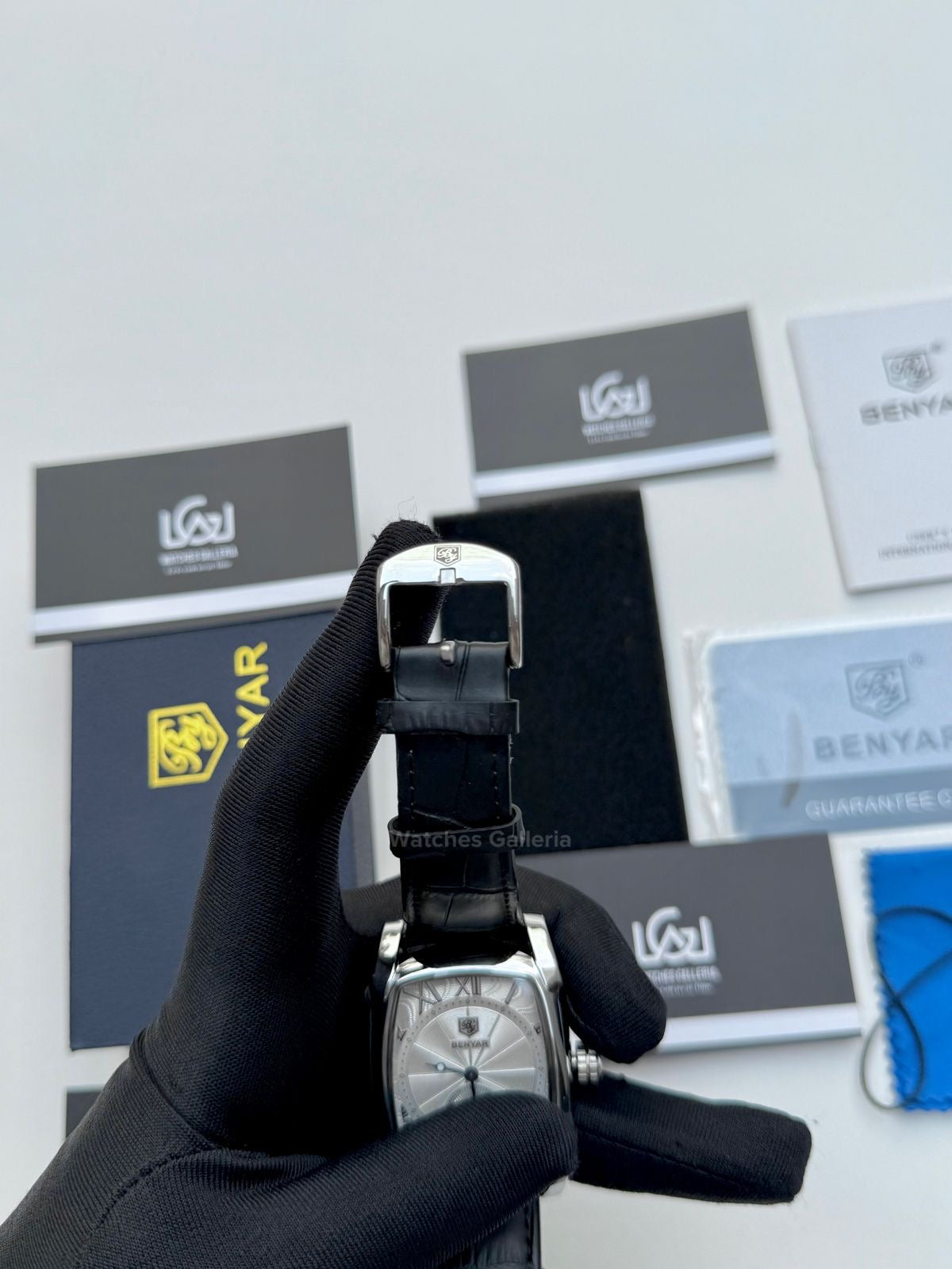 Benyar Square Classic Date Watch (Black Silver) BY5114 Watches Galleria