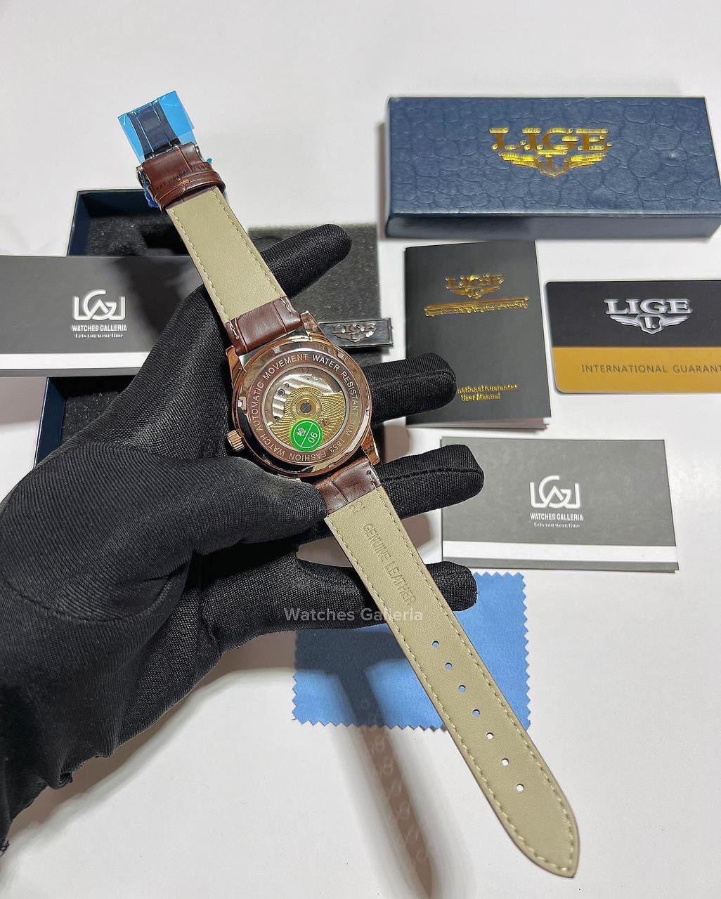 Lige Moonphase Automatic (Black Rose Gold) LIGE6828