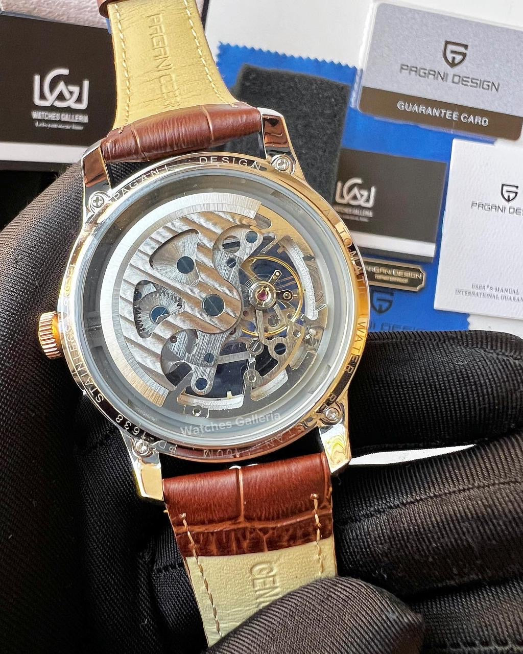 Pagani Design Skeleton Automatic (Brown/Gold) PD1638