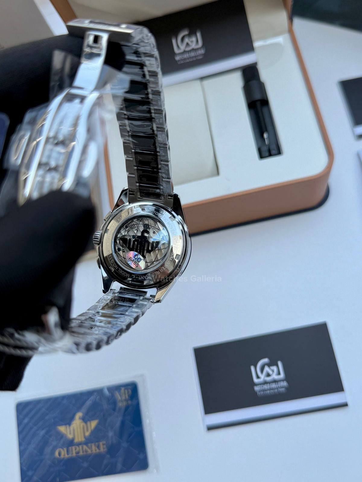 Oupinke Moonphase Two Tone Automatic (Silver/Black) Oupinke3238 Watches Galleria