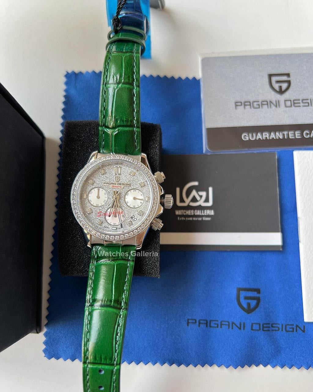 Pagani Design Daytona Stones Quartz Unisex (Green) PD1730